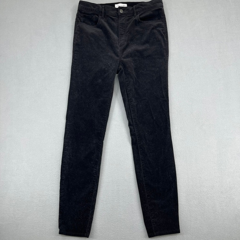 LOFT Black Corduroy High Waist Skinny Pants Womens‎ Size 6/28 Stretch Casual